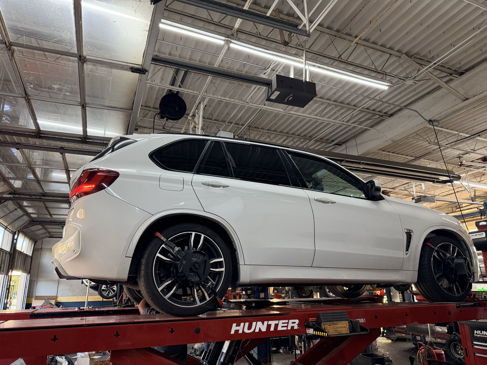 BMW X5 M on the Hunter alignment rack
